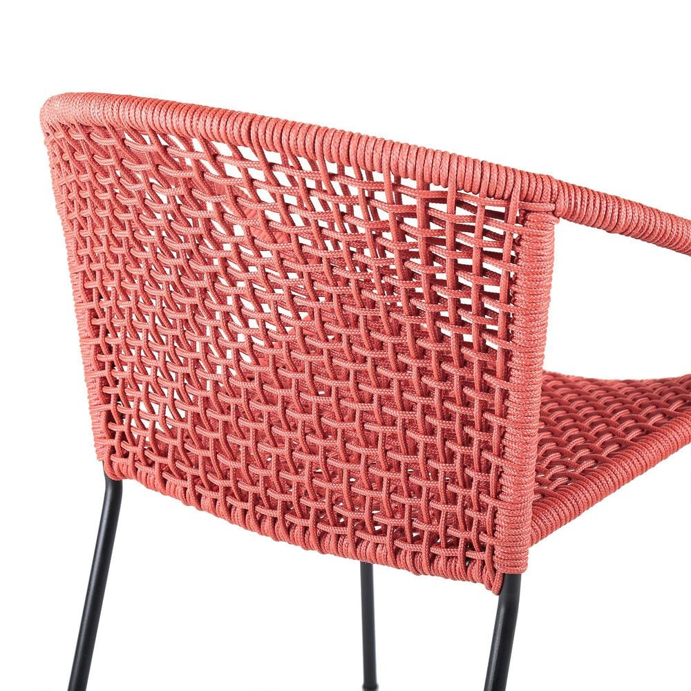 Hearth and Haven Quilla Stackable Dining Chair in Brick Red and Black (Set of 2), , large