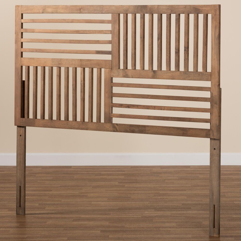 Baxton Studio Adler King Headboard in Ash Walnut, , large