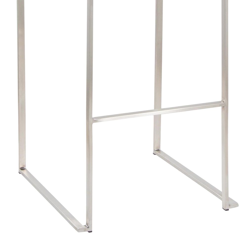 LumiSource Fuji Stackable Barstool with Camel Faux Leather in Stainless Steel (Set of 2), , large