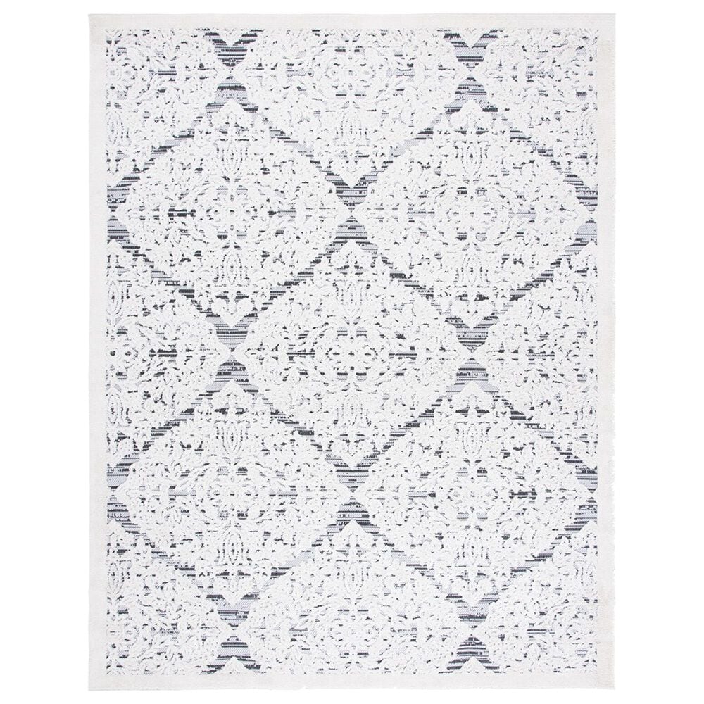 Safavieh Cabana CBN660A 9" x 12" Ivory and Grey Indoor/Outdoor Area Performance Rug, , large