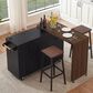 HOMLUX 102" Kitchen Island with Extendable Dining Table in Black, , large