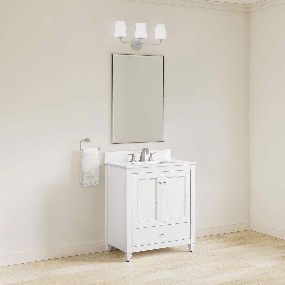 37B Claudine 30" Single Bathroom Vanity in Bright White with Glossy White Composite Stone Top and Backsplash, , large