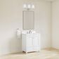37B Claudine 30" Single Bathroom Vanity in Bright White with Glossy White Composite Stone Top and Backsplash, , large