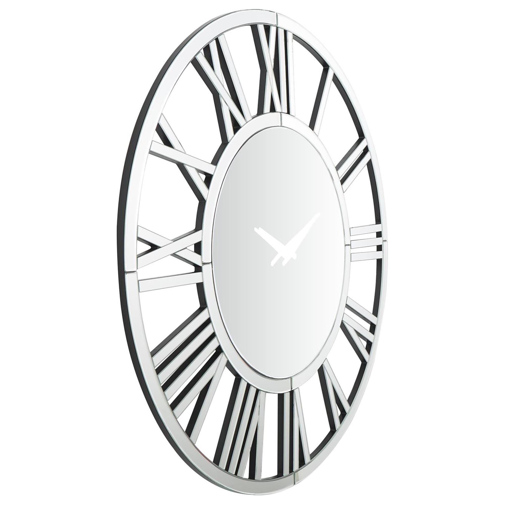 Maple and Jade Glass Wall Clock in Silver
