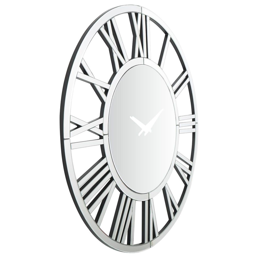 Maple and Jade Glass Wall Clock in Silver, , large