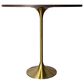 Leisuremod LeisureMod Verve Collection Modern Bar Height Table Brushed Gold Base with 48 Round Dark Walnut MDF Top, , large