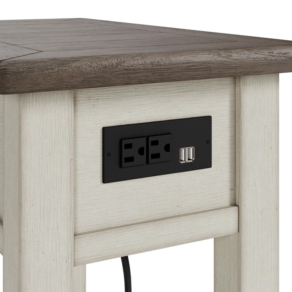 Ashley Bolanburg Chairside End Table in Weathered Gray and Antique White, , large