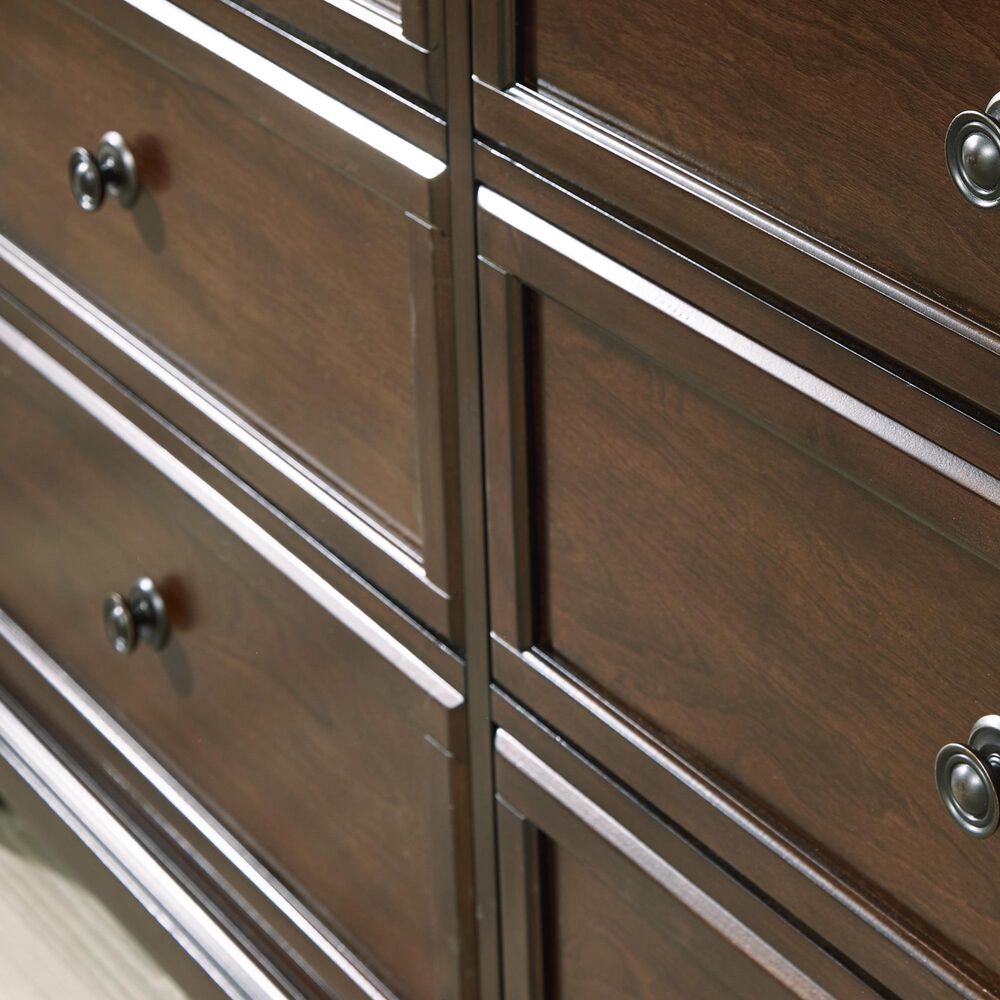 Ashley Trellington 6-Drawer Dresser in Warm Brown Cherry, , large