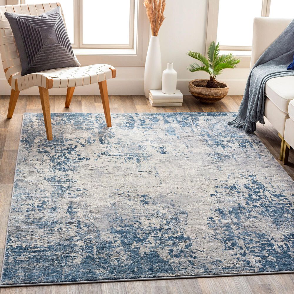 Surya Alpine 6&#39;7&quot; x 9&#39;6&quot; Blue, Medium Gray, Charcoal, Gray and Off-White Area Rug, , large