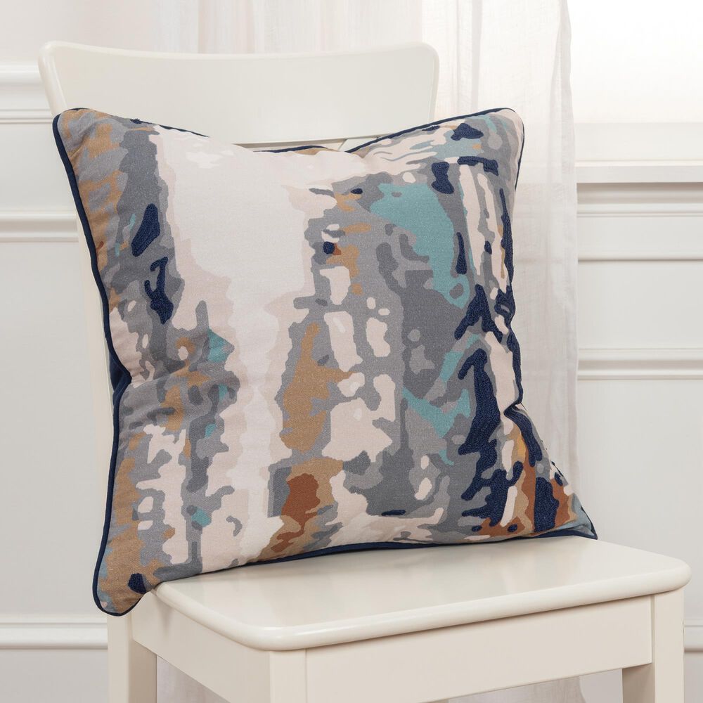 Rizzy Home Connie Post 20" Down Filled Pillow in Gray/Navy, , large