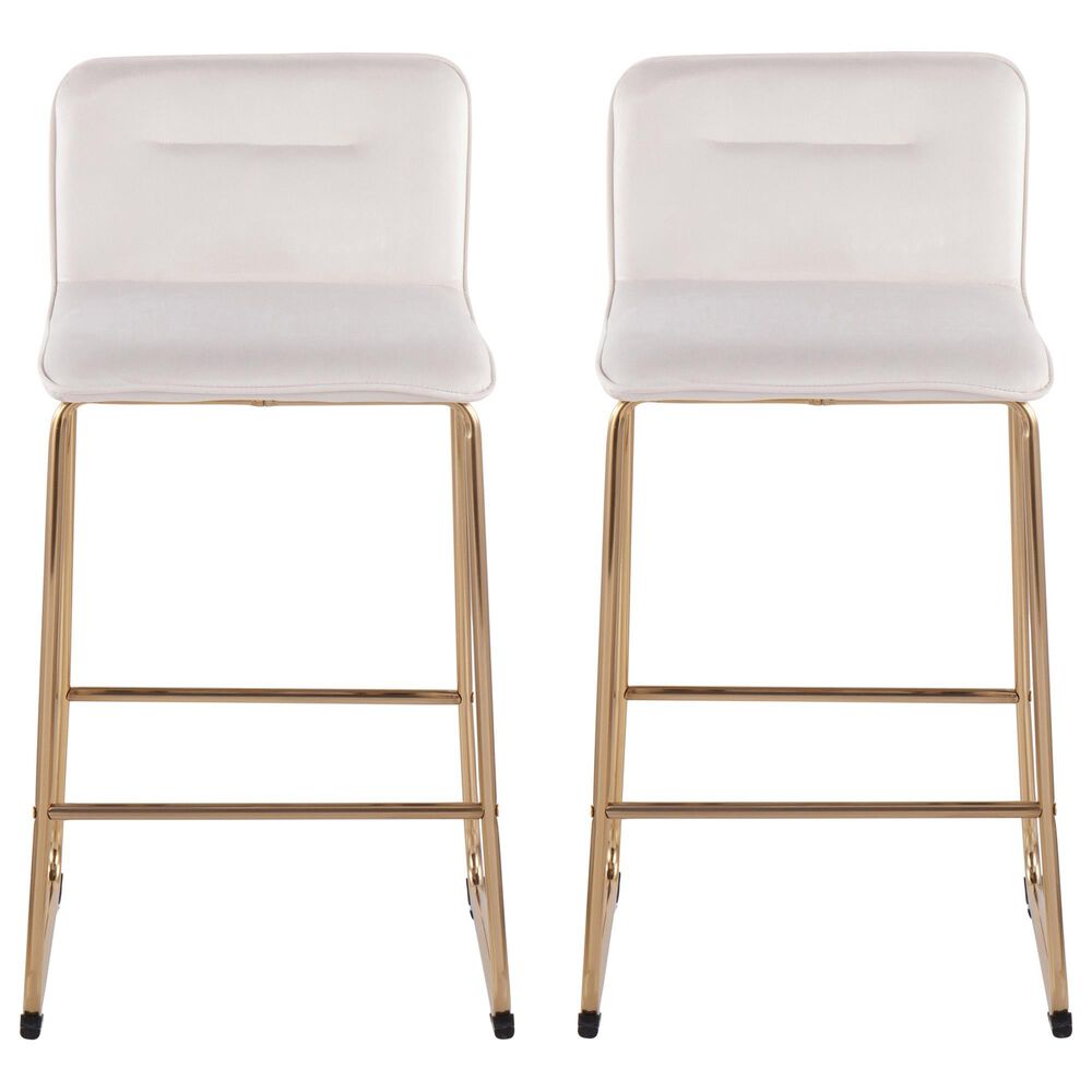 Lumisource Casper Counter Stool in Cream and Gold &#40;Set of 2&#41;, , large