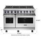 Viking Range 48" Gas Range with 8 Burners in Stainless Steel, , large