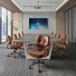 HOMLUX Executive Office Chair with Suede Fabric Cushion in Dark Brown, , large