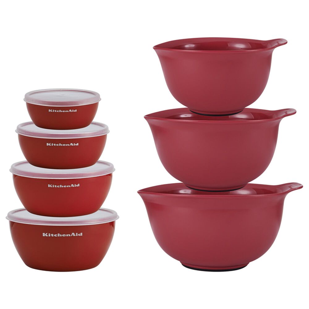 KitchenAid 7-Piece Mixing and Prep Bowl Set in Red, , large