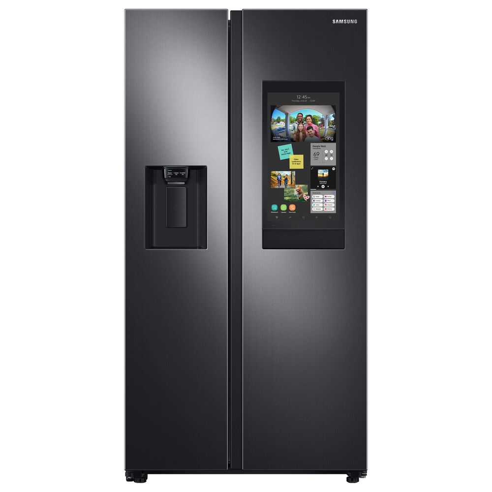 Samsung 22 Cu Ft Side By Side Refrigerator With Touch Screen Family Hub In Black Stainless Steel Nebraska Furniture Mart