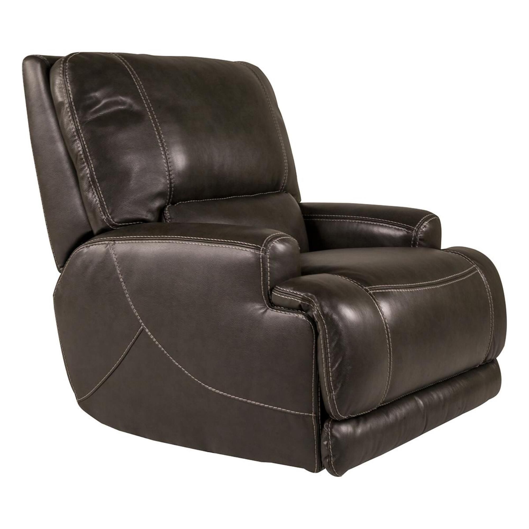 Leather power outlet rocker recliner
