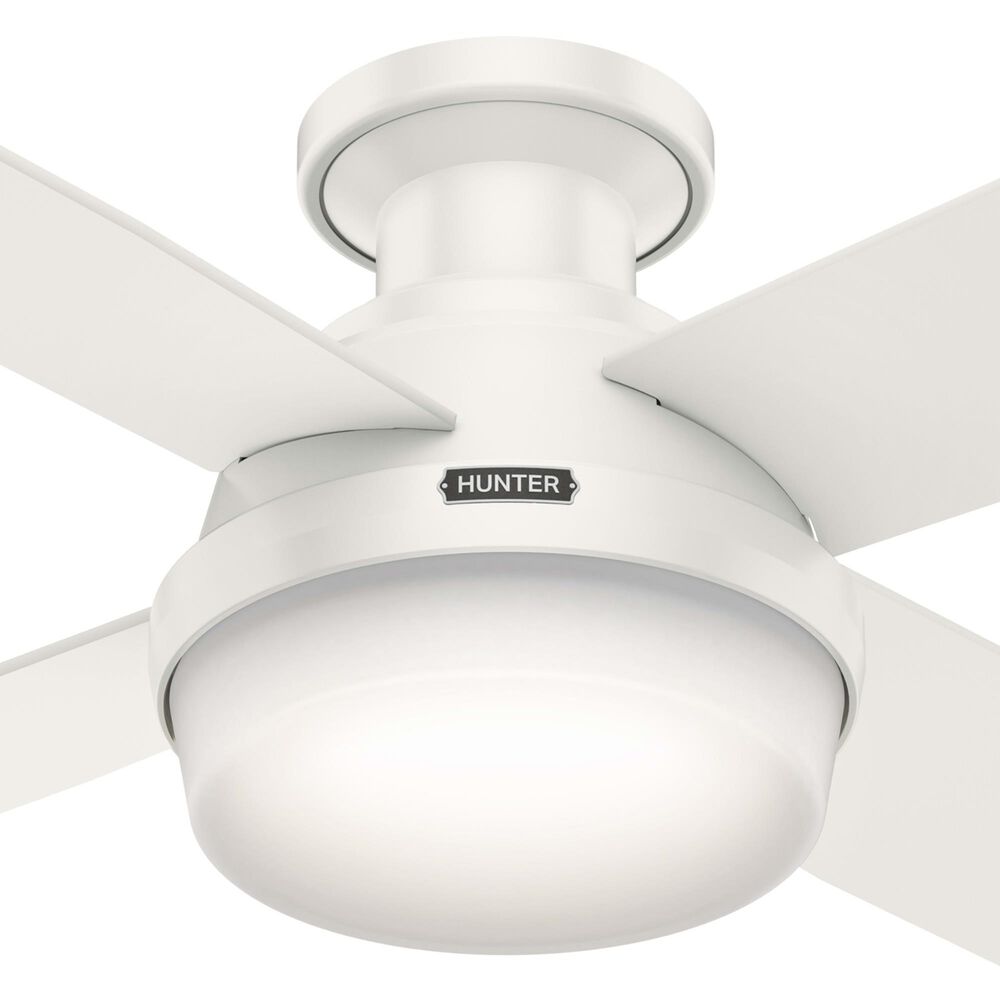 Hunter Dempsey Low Profile 52&quot; Ceiling Fan with Lights in Fresh White, , large