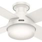 Hunter Dempsey Low Profile 52" Ceiling Fan with Lights in Fresh White, , large