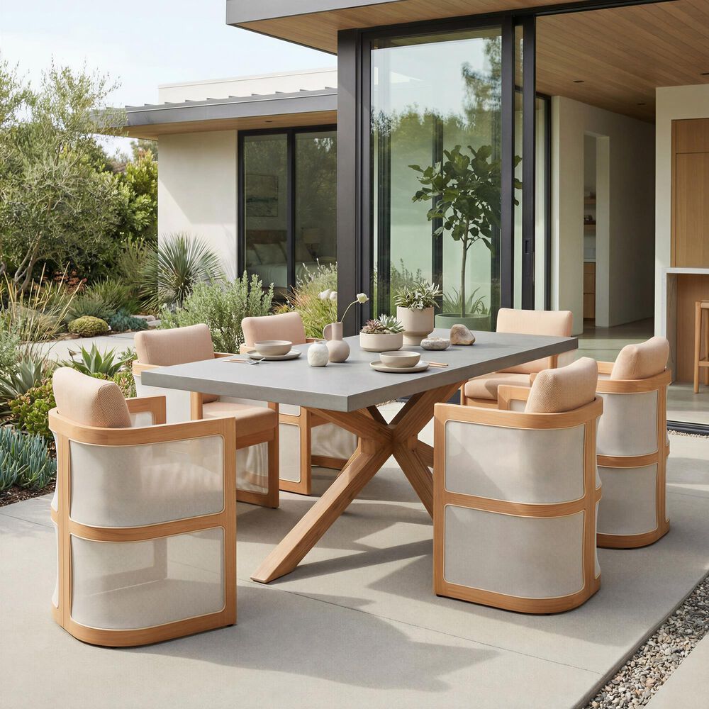 Zuo Modern Suan 95" Rectangular Dining Table Gray and Natural - Table Only, , large