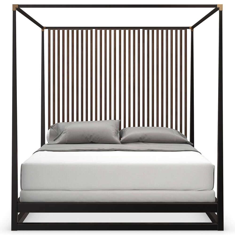 SCHNADIG Pinstripe Capony King Bed in Dark Chocolate and Rich Walnut, , large