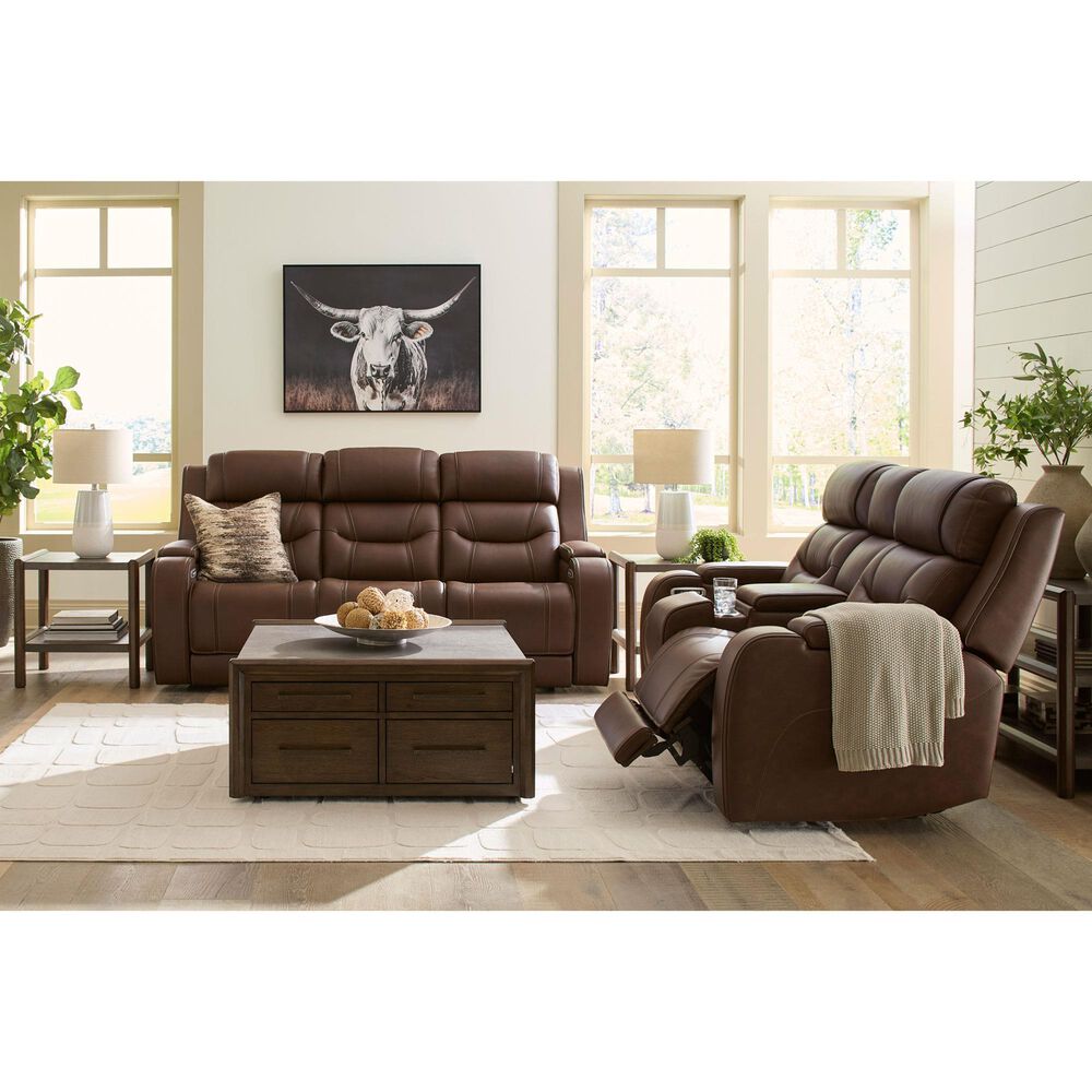 Ashley Knightington Power Reclining Sofa in Brown, , large