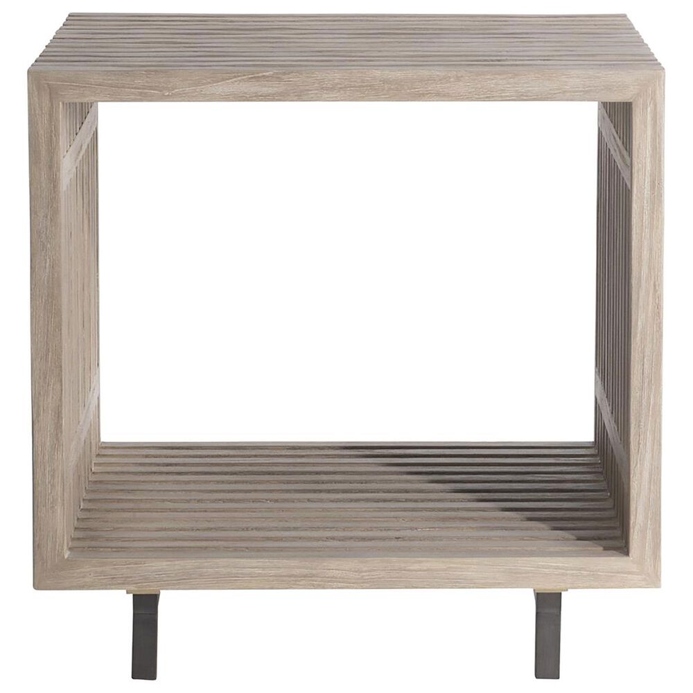 Bernhardt Kingston End Table in Sea Oak and Gun Metal - Table Only, , large