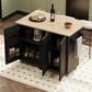 HOMLUX 51" Fluted Kitchen Island with Drop Leaf in Black Ash, , large
