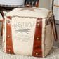 Maple and Jade Star Stuffed Pouf in White, Brown and Black, , large