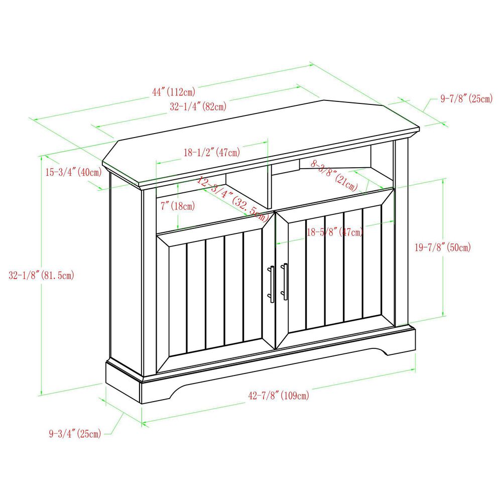 Walker Edison Columbus 44&quot; Corner TV Stand in White Oak, , large