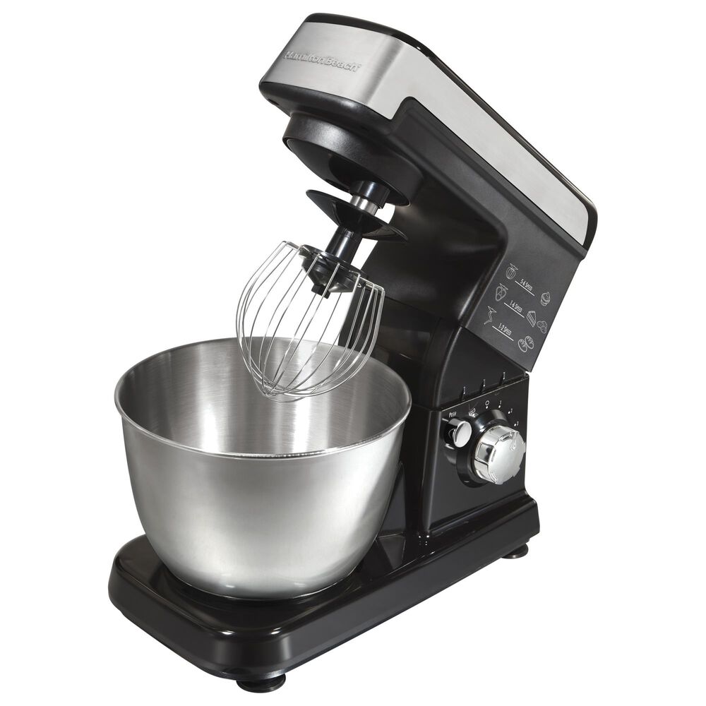 Hamilton Beach 3.5-Quart Stand Mixer in Black and Silver, , large