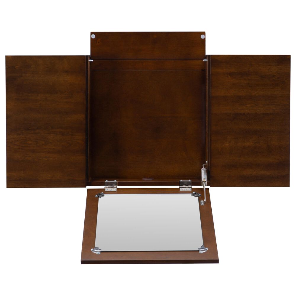 Linon Home Decor Camila Vanity with Stool in Walnut, , large