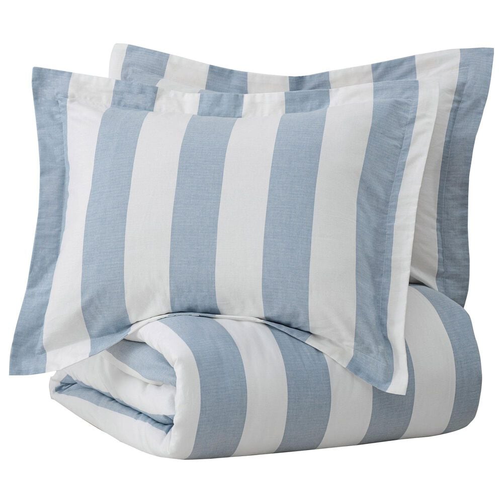 Levtex Cabana Woven 3-Piece King Comforter Set in Coastal Blue and Crisp White, , large