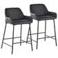 LumiSource Daniella Counter Stool with Black Faux Leather Upholstery in Black (Set of 2), , large