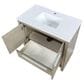 Lexora Home Lafarre 36" Single Bathroom Vanity in Rustic Acacia with 2 cm White Cultured Marble Top and Rectangular Sink, , large