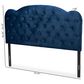 Baxton Studio Clovis Queen Upholstered Panel Headboard in Navy Blue, , large
