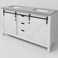 Lexora Home Marsyas 60" Double Bathroom Vanity in White with Grey Quartz Top and Rectangular Sinks, , large