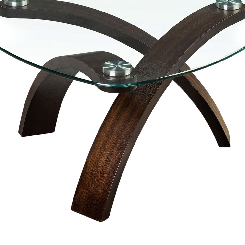 Nicolette Home Allure Pie Shaped Coffee Table in Dark Mahogany, , large
