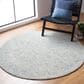Safavieh Micro-Loop MLP538M 3" Round Blue and Ivory Area Rug, , large