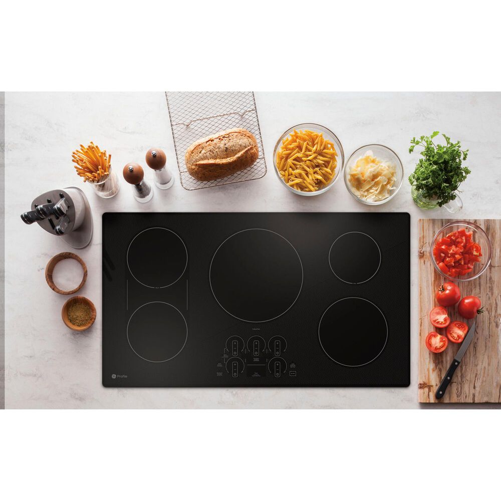 GE Profile 2-Piece Kitchen Package with Stainless Steel 30" Built-In Microwave Combination Wall Oven and Black 36" Energy Star Induction Cooktop, , large