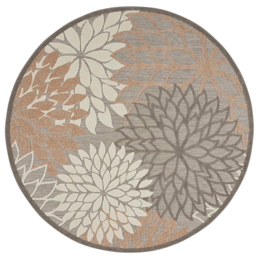 Nourison Aloha ALH05 5"3" Round Natural Indoor/Outdoor Area Rug, , large