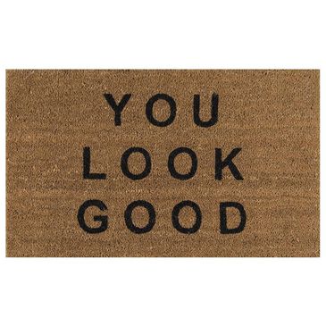 Novogratz Aloha You Look Good ALO-6 1"6" x 2"6" Natural Door Mat, , large