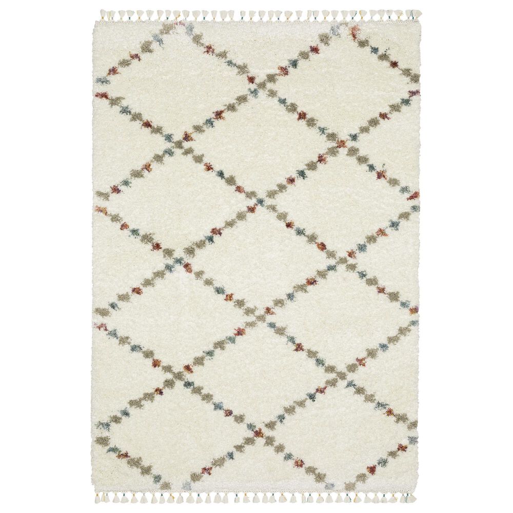 Oriental Weavers Axis AX08A 9"10" x 12"10" Ivory Area Rug, , large