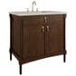James Martin Kinnsden 36" Single Bathroom Vanity in Sable Oak with 3 cm Siberian Silestone Top and Rectangular Sink, , large