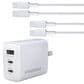 Hypercel 45W PD Wall Charger + 6ft USB-C to USB-C Cable in White, , large