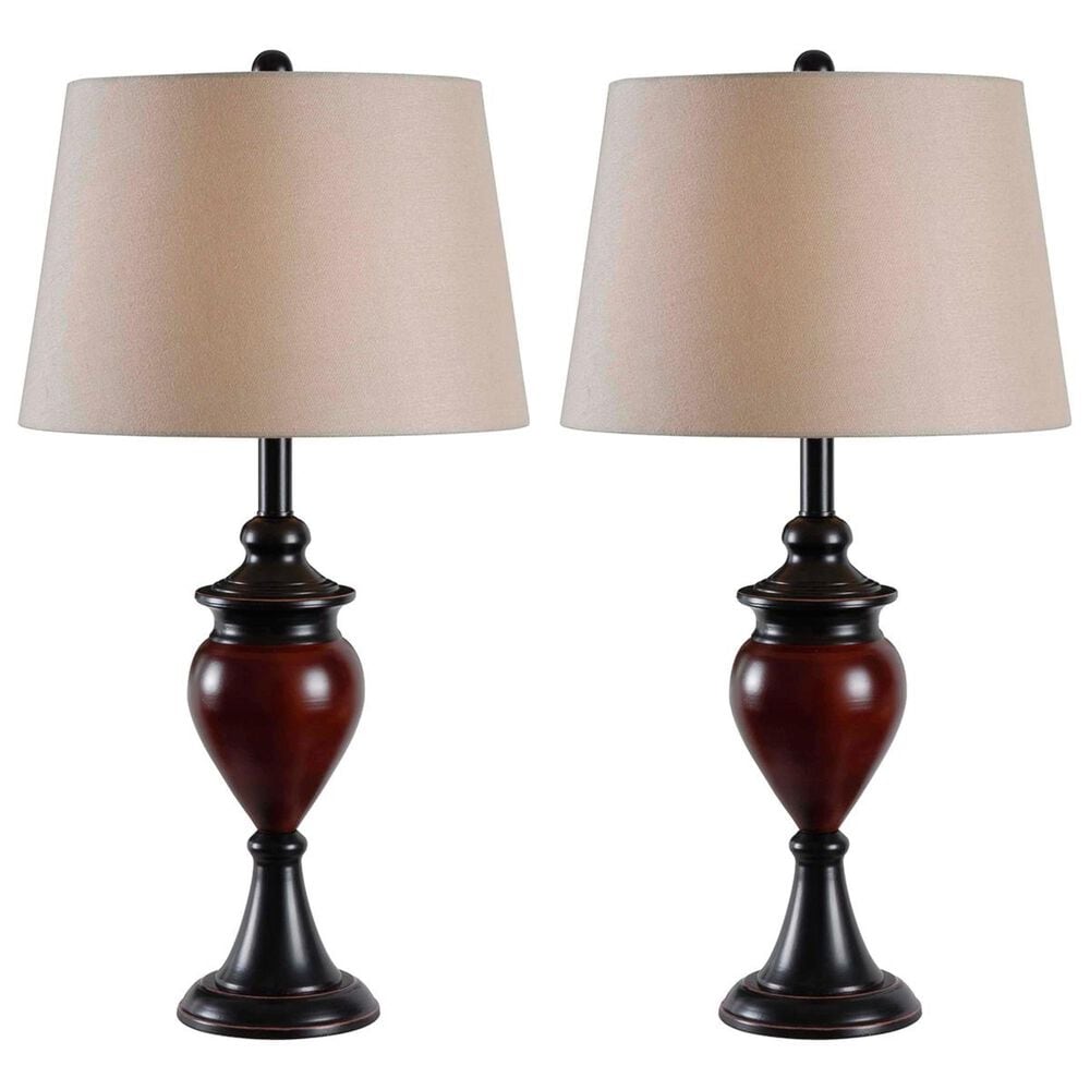 Kenroy Elliot 2-Pack Table Lamp in Oil Rubbed Bronze with Sienna Accents, , large