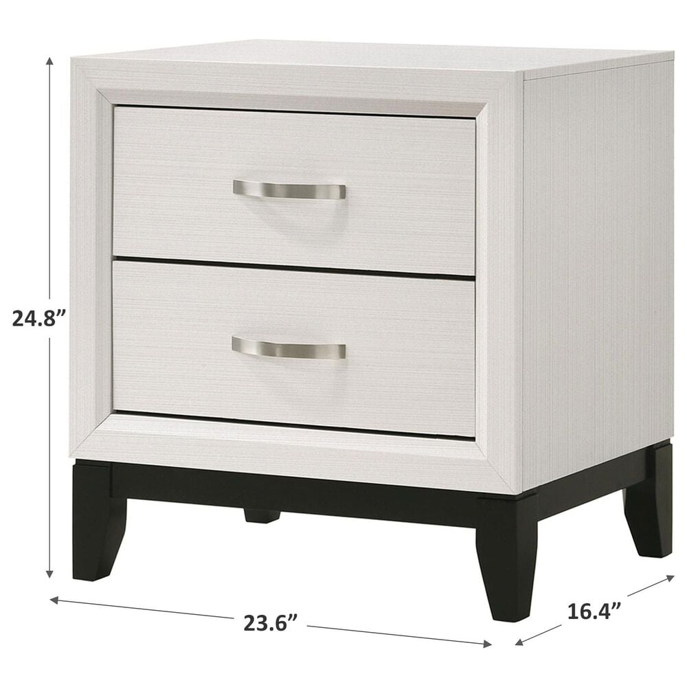 Crown Mark Akerson Chalk Nightstand in White, , large