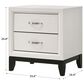 Crown Mark Akerson Chalk Nightstand in White, , large
