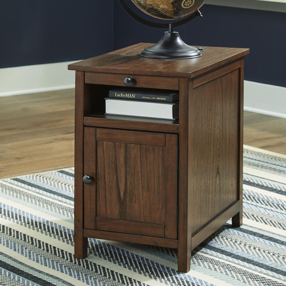 Ashley Treytown Chairside End Table in Warm Brown, , large