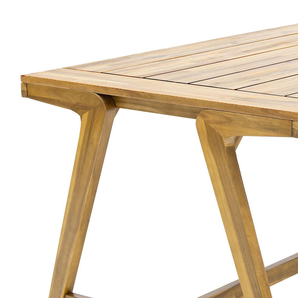 Hearth and Haven Outdoor 71" Rectangular Dining Table in Teak - Table Only, , large