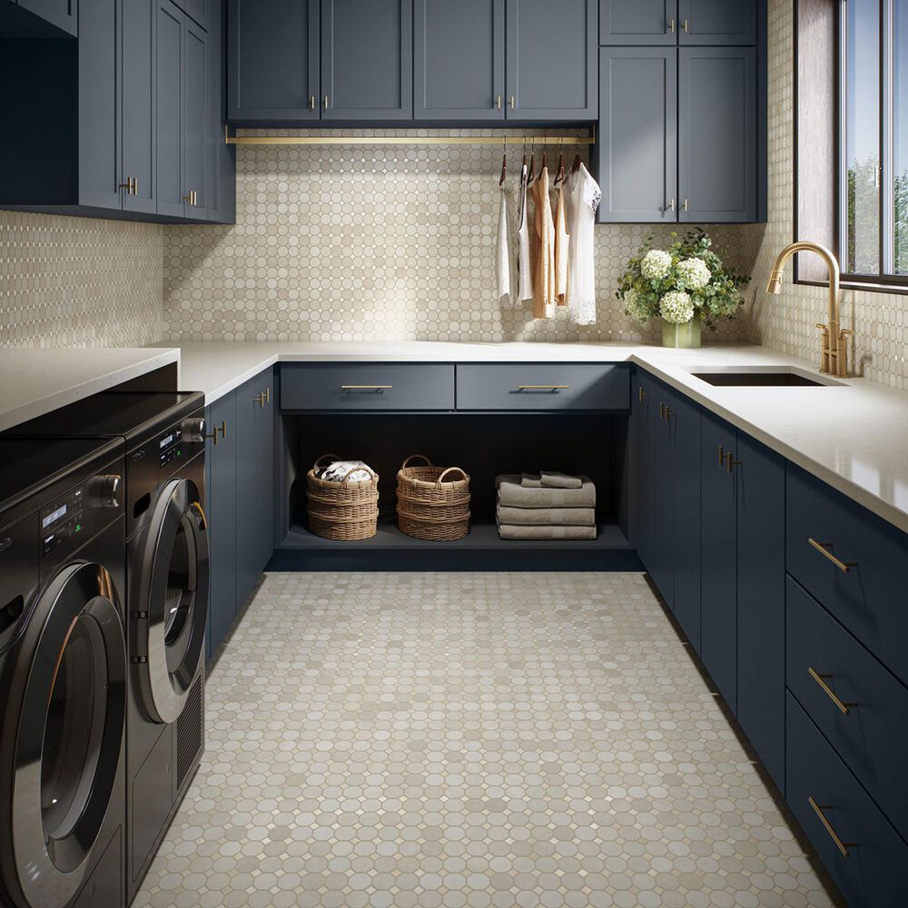 Dal-Tile Relicca Unbound 12" x 12" Octagon Dot Ceramic Mosaic Sheet, , large